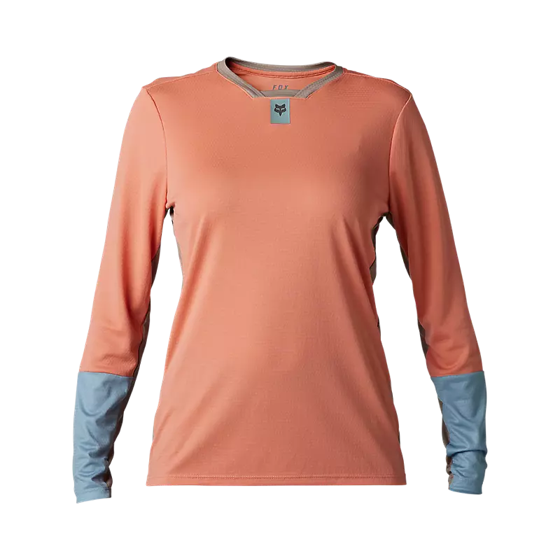 Fox Womens Defend Long Sleeve Jersey - Salmon SALE