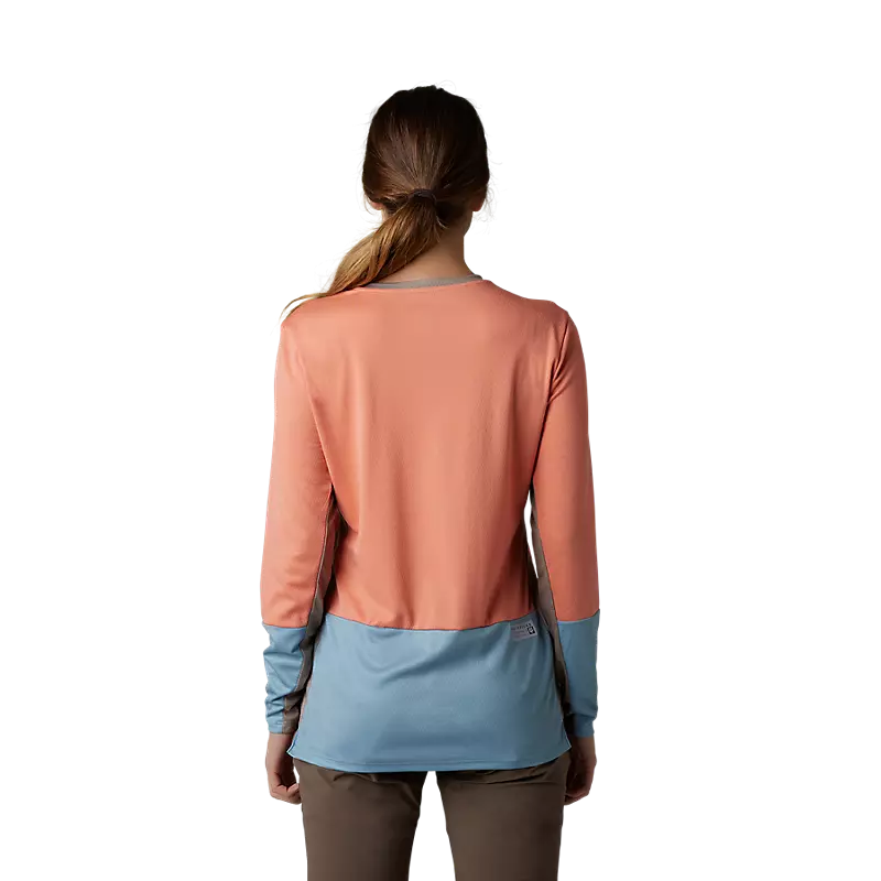 Fox Womens Defend Long Sleeve Jersey - Salmon SALE