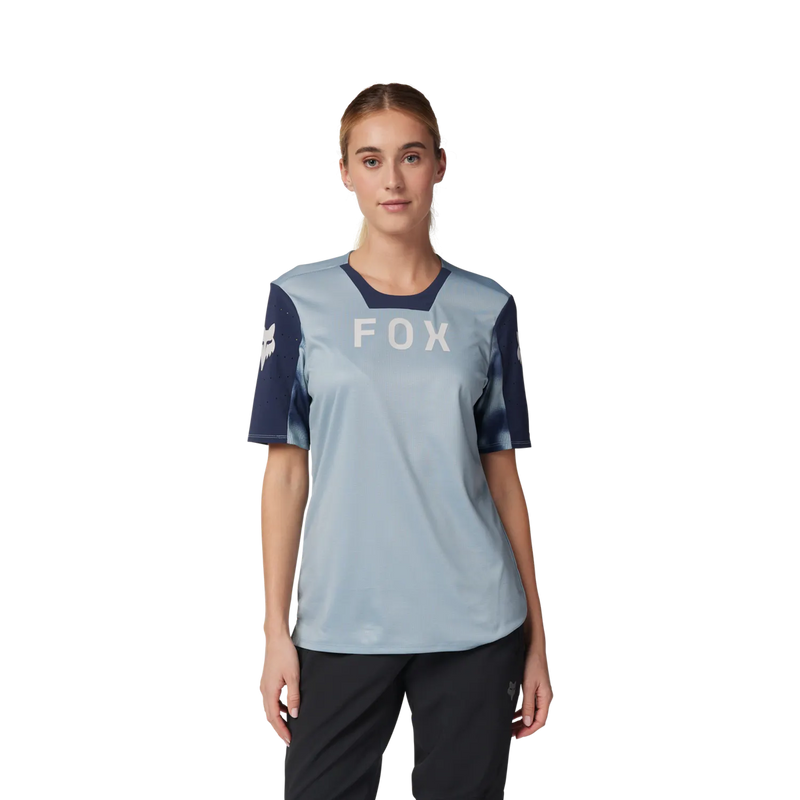 Fox Womens Defend Taunt Short Sleeve Jersey - Gunmetal Grey SALE