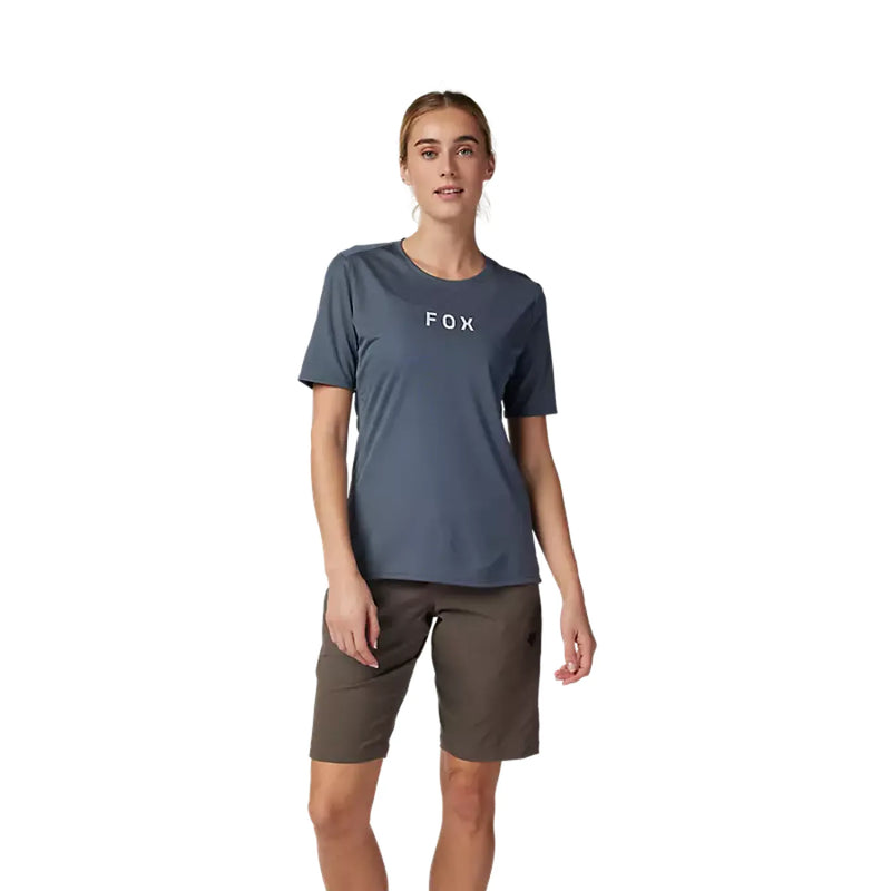 Fox Womens Ranger Wordmark Short Sleeve Jersey - Graphite Grey SALE