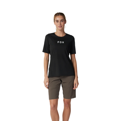 Fox Womens Ranger Wordmark Short Sleeve Jersey - Black SALE
