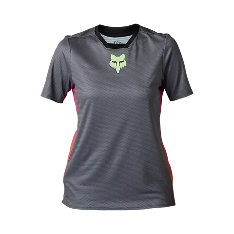Fox Womens Defend Race Short Sleeve Jersey - Pewter SALE
