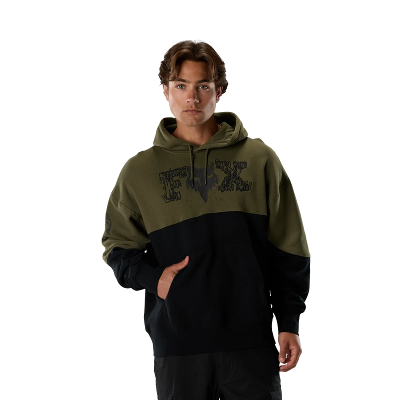 Fox Abyss Fleece Pullover Hoodie - Olive Green