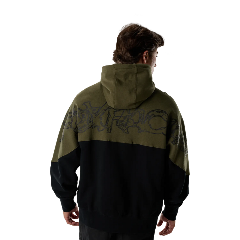 Fox Abyss Fleece Pullover Hoodie - Olive Green