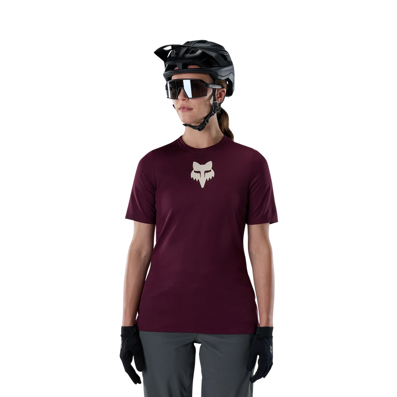 Fox Womens Ranger Fox Head Jersey - Dark Maroon