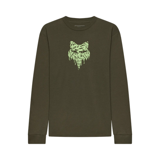 Fox Youth Roughcut Long Sleeve Tee - Dark Green