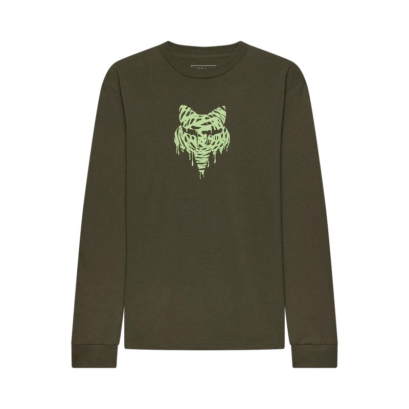 Fox Youth Roughcut Long Sleeve Tee - Dark Green