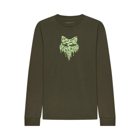 Fox Youth Roughcut Long Sleeve Tee - Dark Green