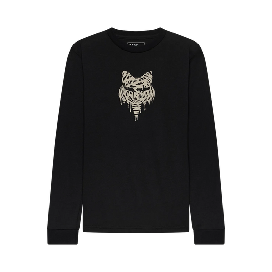 Fox Youth Roughcut Long Sleeve Tee - Ultra Black