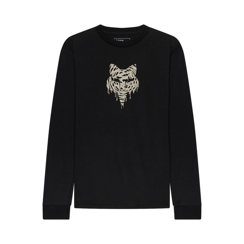 Fox Youth Roughcut Long Sleeve Tee - Ultra Black
