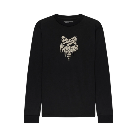 Fox Youth Roughcut Long Sleeve Tee - Ultra Black