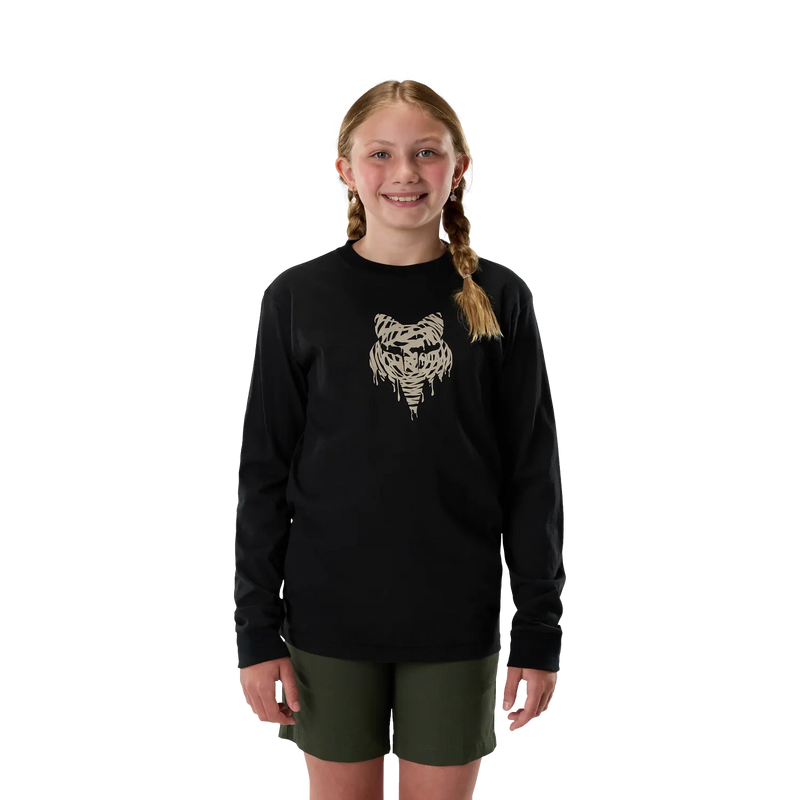 Fox Youth Roughcut Long Sleeve Tee - Ultra Black