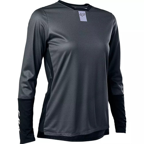 Fox Womens Defend Long Sleeve Jersey - Dark Shadow SALE
